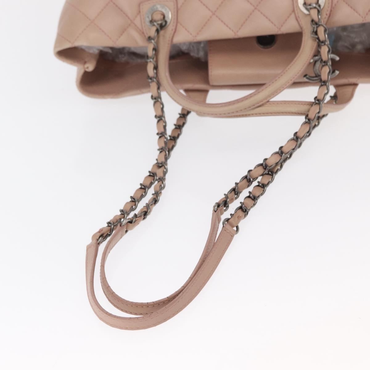 Chanel Easy Shopping Tote Quilted Calfskin, PINK, LEATHER, Tote bag