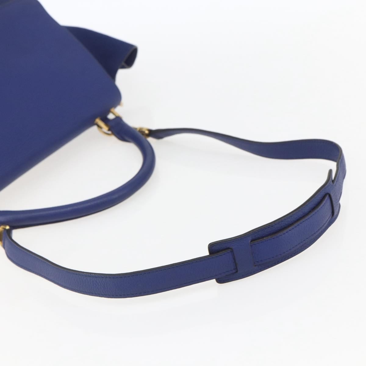 Celine Trapeze Bag Leather with Suede, BLUE, LEATHER, Handbag