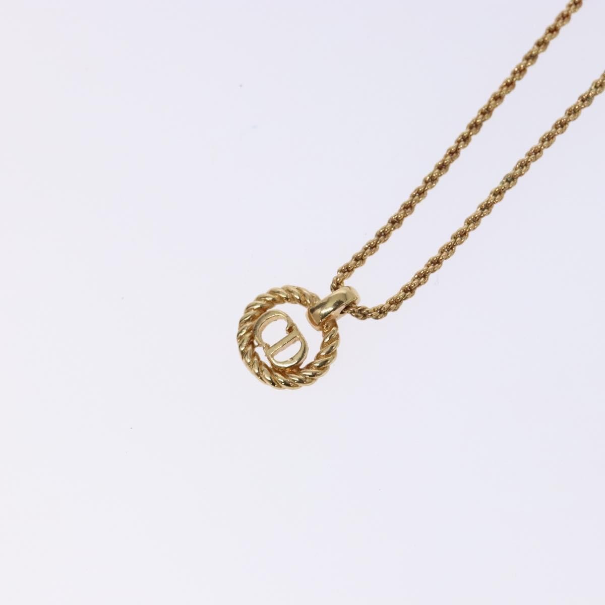 Christian Dior CD Round Pendant Necklace Metal, GOLD, METAL, Necklace