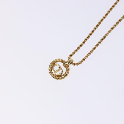 Christian Dior CD Round Pendant Necklace Metal, GOLD, METAL, Necklace