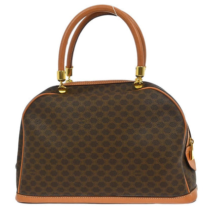 Celine Vintage Macadam Handbag Canvas and Leather, BROWN, CANVAS, Handbag