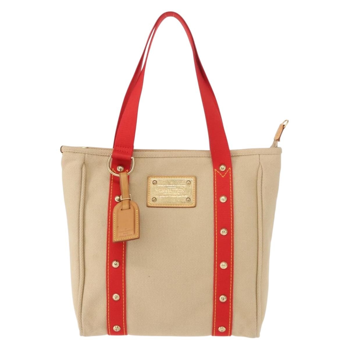 Louis Vuitton Antigua Tote Canvas, BEIGE, CANVAS, Tote bag