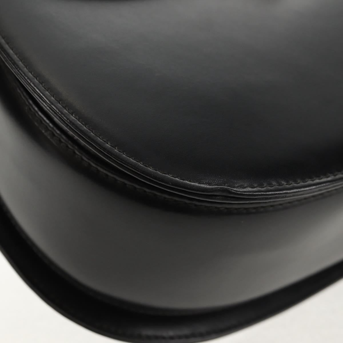 Gucci Vintage Convertible Bamboo Top Handle Bag Leather, BLACK, LEATHER, Handbag