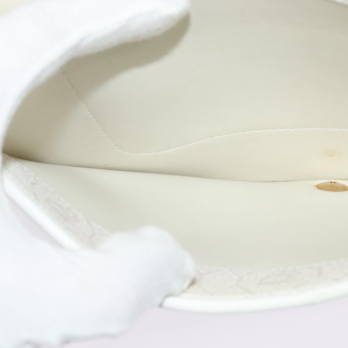 Christian Dior Vintage Honeycomb chain Canvas, WHITE, CANVAS, Handbag