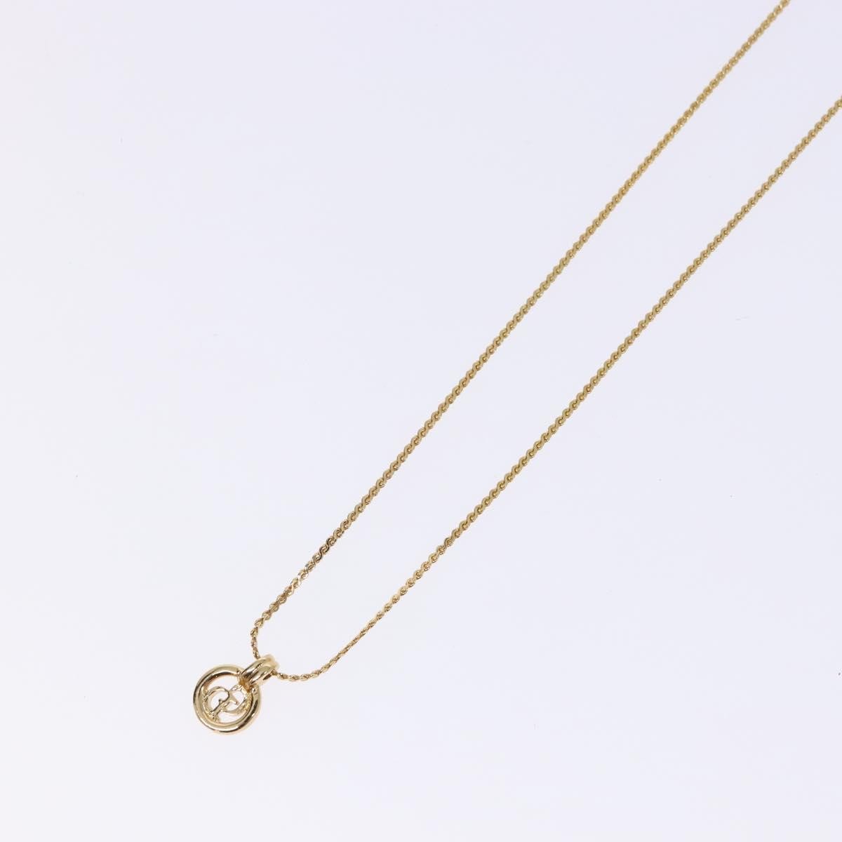 Christian Dior CD Round Pendant Necklace Metal, GOLD, METAL, Necklace
