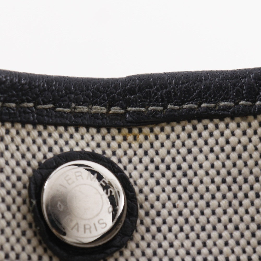 Hermes Garden Party Tote Toile and Leather, GRAY, CANVAS, Tote bag