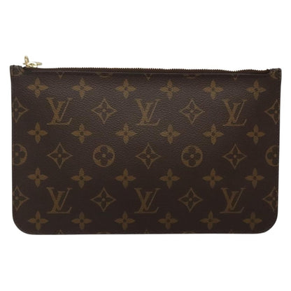 Louis Vuitton Neverfull Pochette Monogram Canvas, BROWN, CANVAS, Tote bag