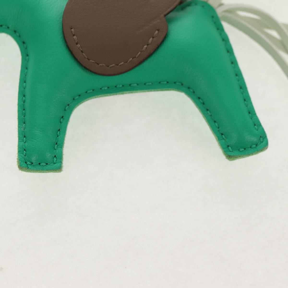 Hermes Pegase Rodeo Bag Charm Leather, GREEN, LEATHER, Charms and Keychains