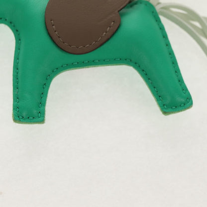 Hermes Pegase Rodeo Bag Charm Leather, GREEN, LEATHER, Charms and Keychains