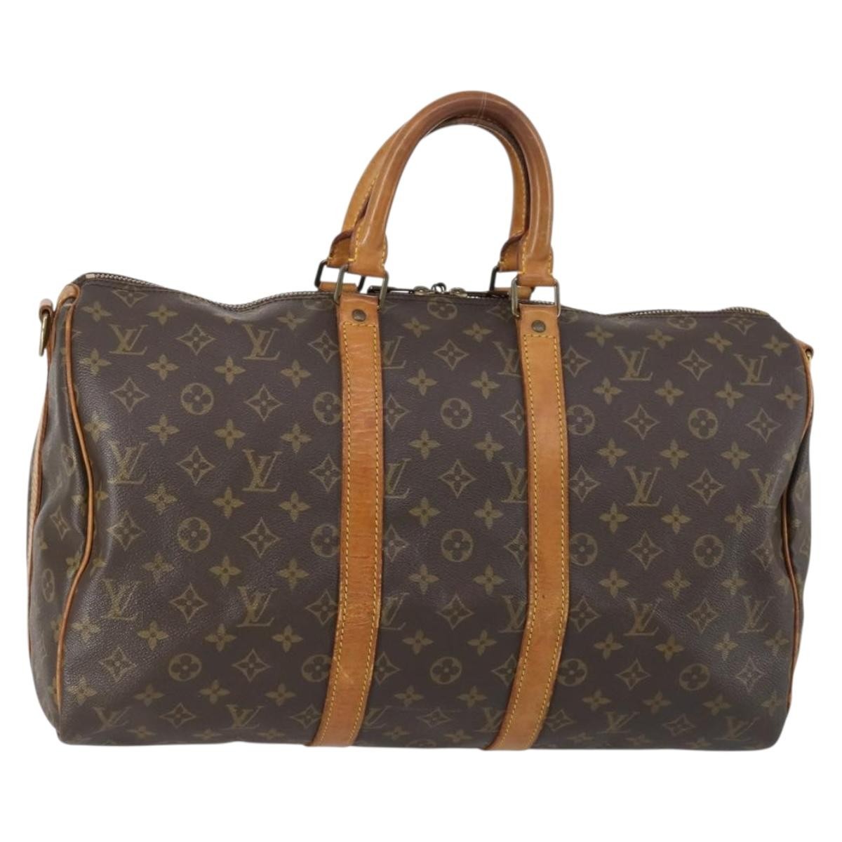 Louis Vuitton Keepall Bag Monogram Canvas, BROWN, CANVAS, Travel bag