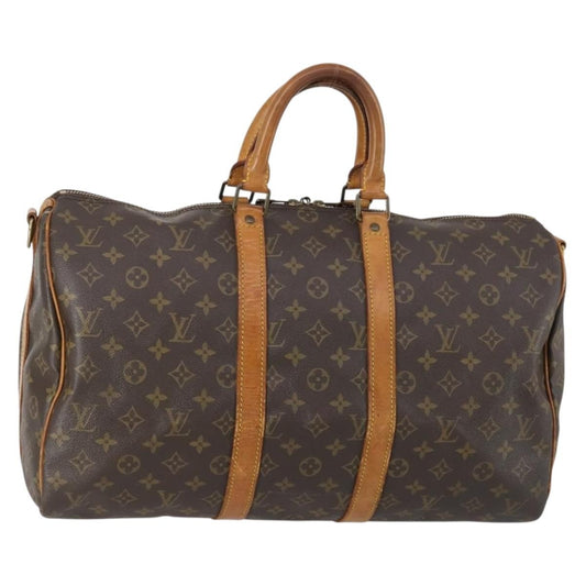 Louis Vuitton Keepall Bag Monogram Canvas, BROWN, CANVAS, Travel bag