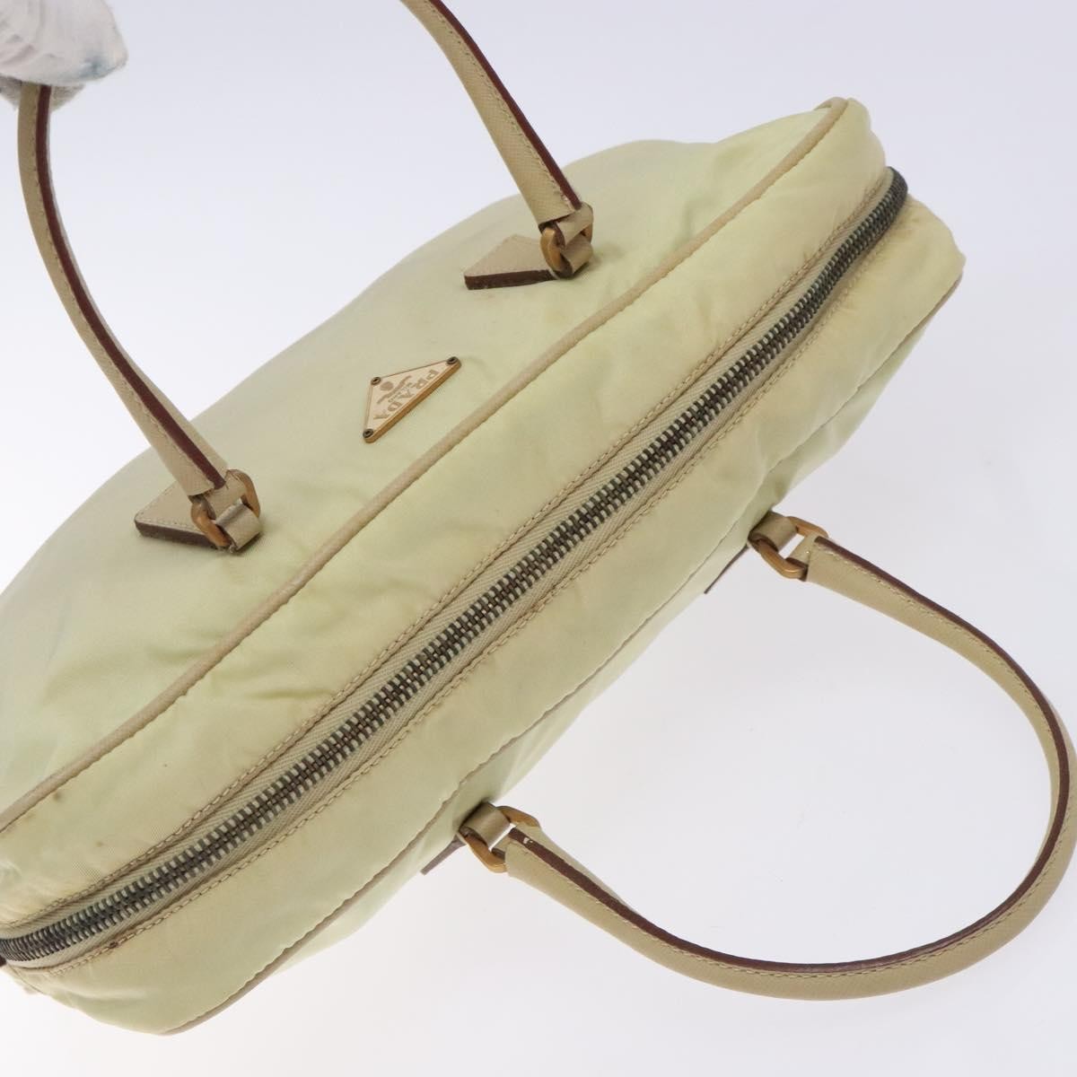Prada Vintage Zip Handbag Tessuto, BEIGE, NYLON, Handbag