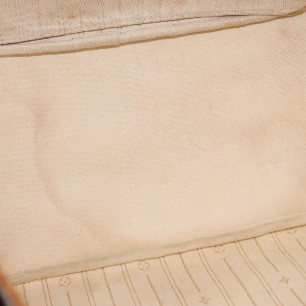 Louis Vuitton Neverfull Tote Damier, WHITE, CANVAS, Tote bag