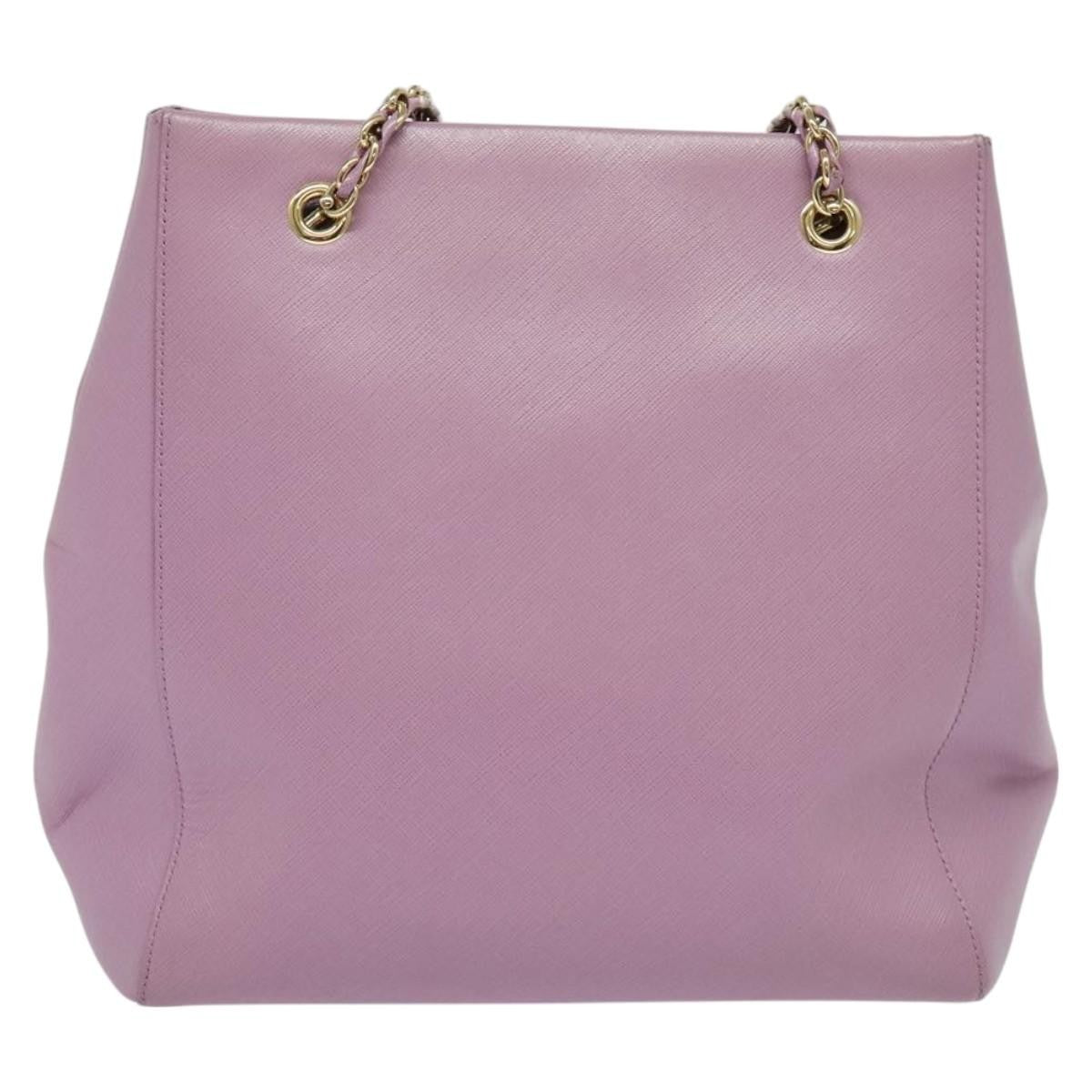 Salvatore Ferragamo Vara Bow Chain Tote Leather, PURPLE, LEATHER, Tote bag