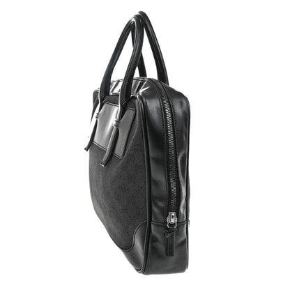 Gucci Vintage Web Briefcase GG Coated Canvas, BLACK, CANVAS, Briefcase