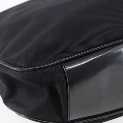 Gucci Vintage Bamboo Handle Open Hobo Nylon, BLACK, NYLON, Handbag