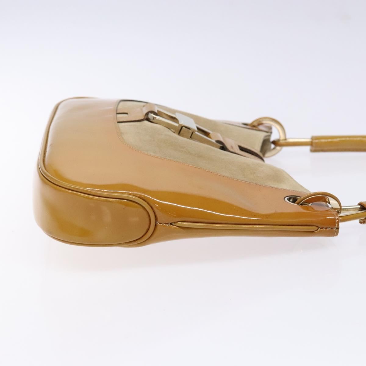 Gucci Jackie Bag Patent Leather, BEIGE, SUEDE, Shoulder bag