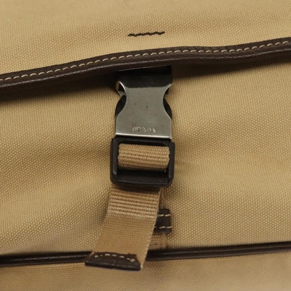 Prada Vintage Shoulder Bag Canvas, BEIGE, CANVAS, Shoulder bag