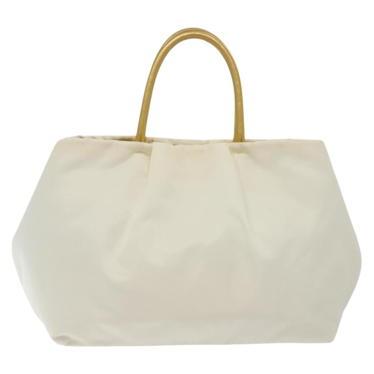 Prada Bow Tote Tessuto with Leather, WHITE, NYLON, Tote bag