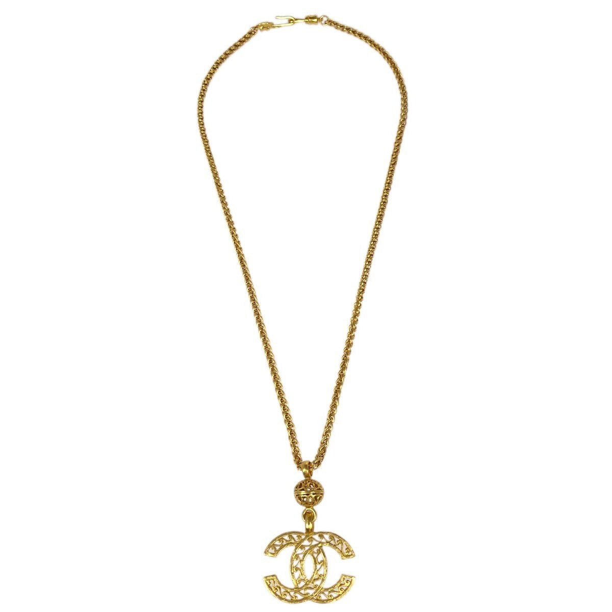 Chanel CC Pendant Necklace Metal, GOLD, GOLD_PLATED, Necklace