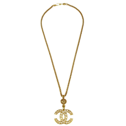 Chanel CC Pendant Necklace Metal, GOLD, GOLD_PLATED, Necklace