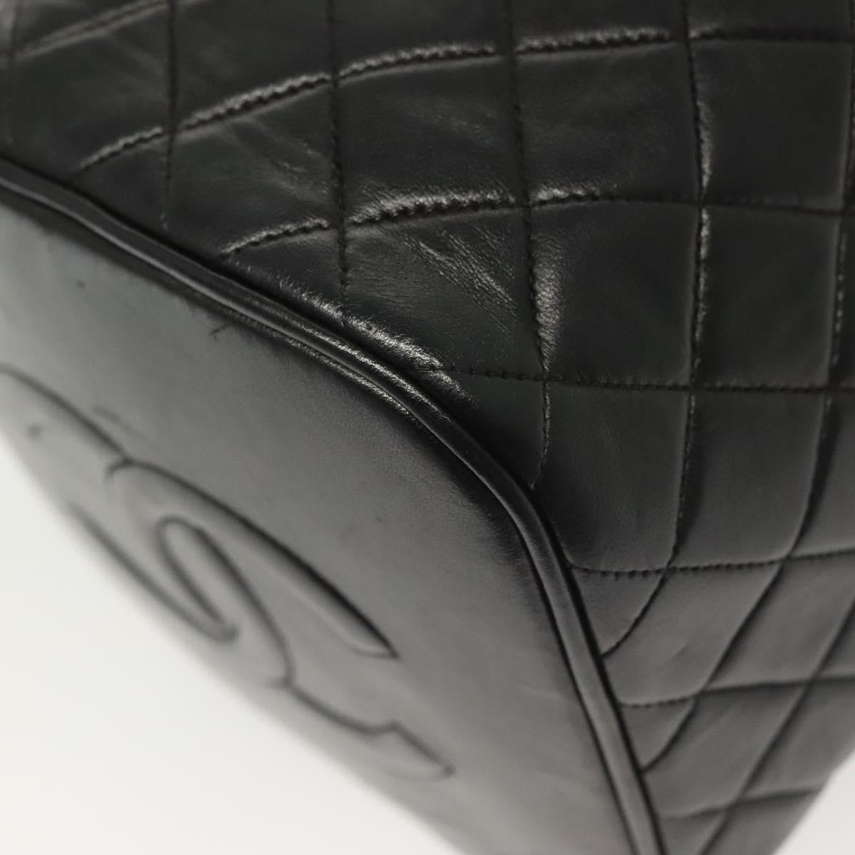 Chanel Vanity pouch Leather, BLACK, LEATHER, Toiletry Case