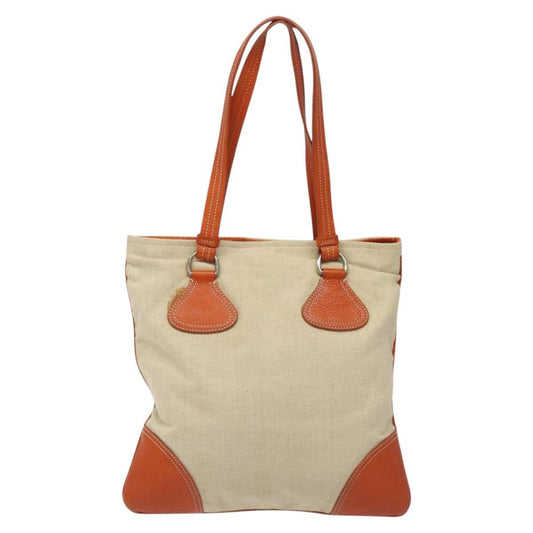 Prada Vintage Handbag Canvas and Leather, BEIGE, CANVAS, Handbag