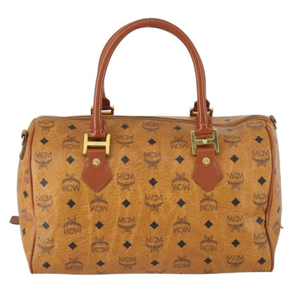 MCM Visetos logogramme Handbag Canvas and Leather, BROWN, CANVAS, Handbag