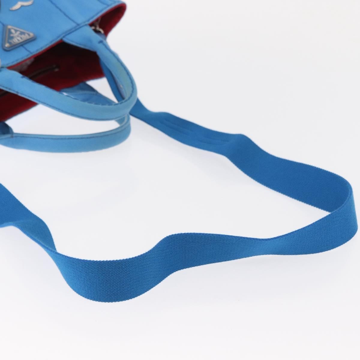 Prada Canapa Convertible Tote Canvas with Applique, BLUE, CANVAS, Tote bag