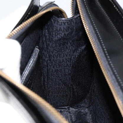 Versace Vintage Shoulder Bag Leather, BLACK, LEATHER, Tote bag