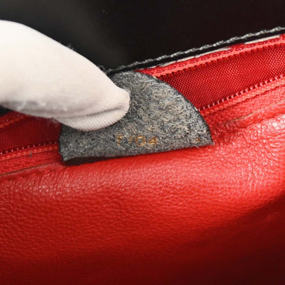 Celine Gancini Handbag Leather, BLACK, LEATHER, Handbag