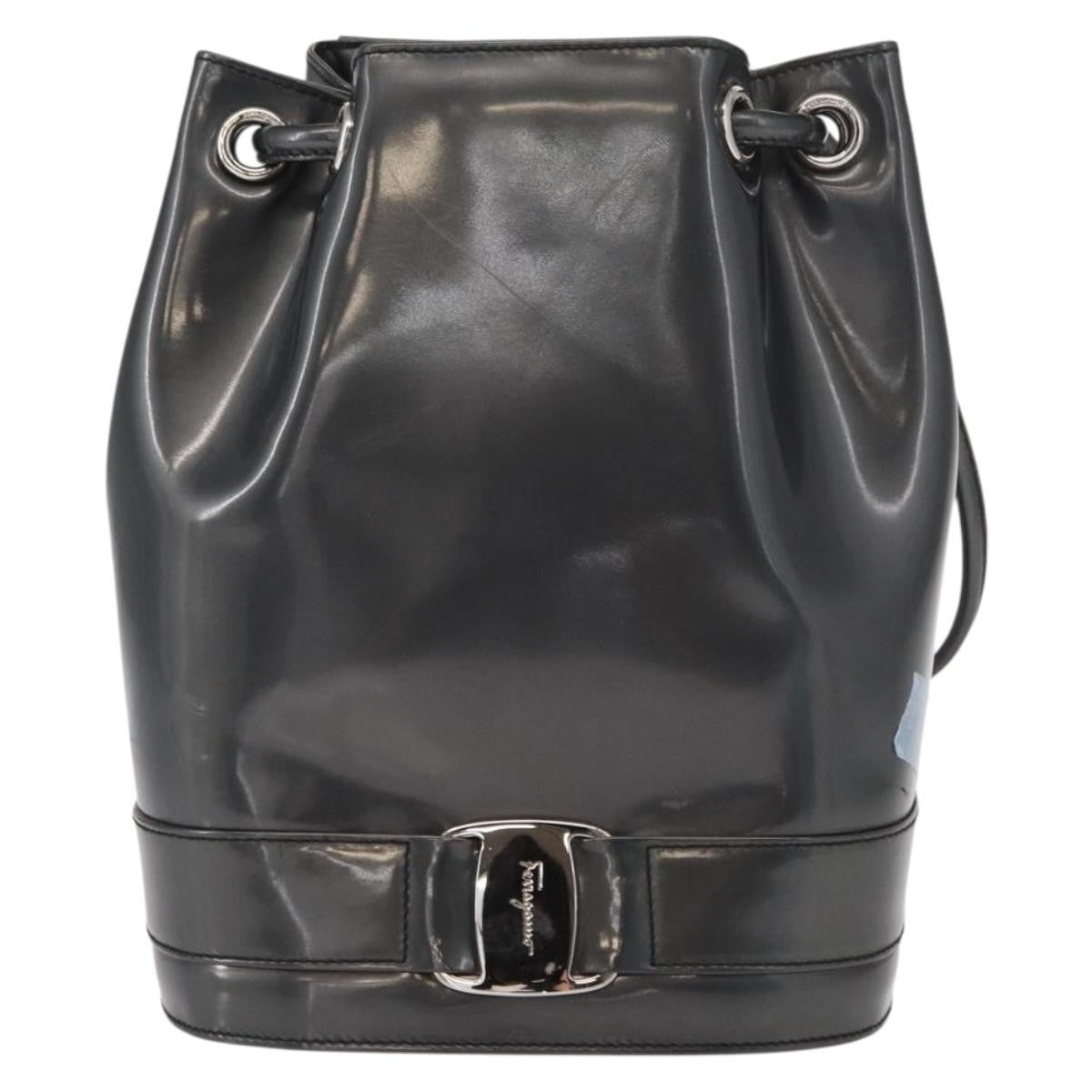 Salvatore Ferragamo Vala Backpack Leather, BLACK, LEATHER, Backpack