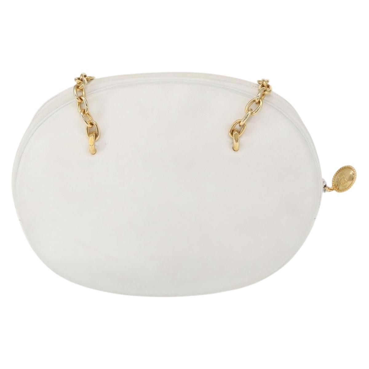 Christian Dior Vintage Zip Shoulder Bag Leather, WHITE, LEATHER, Shoulder bag