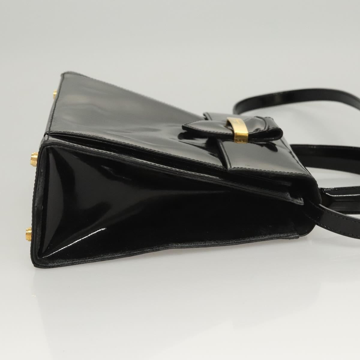 Salvatore Ferragamo Vintage Handbag Patent leather, BLACK, LEATHER, Handbag