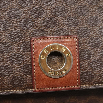 Celine Vintage Macadam Shoulder Bag Canvas and Leather, BROWN, CANVAS, Shoulder bag