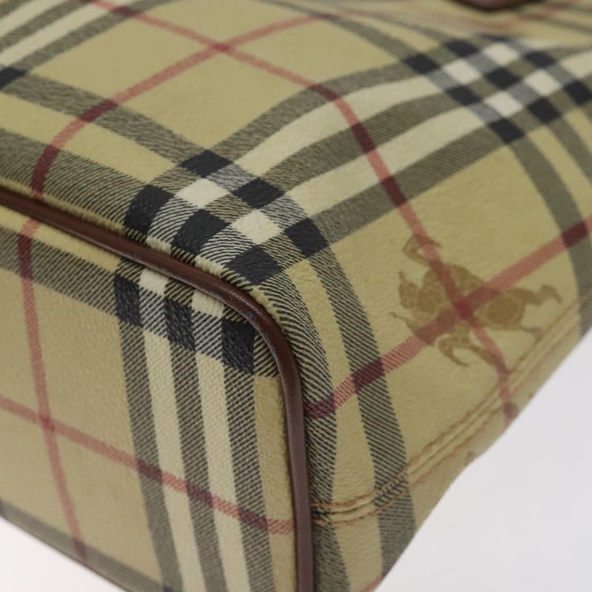 Burberry Top Handle Tote Haymarket Coated Canvas, BEIGE, PVC, Tote bag