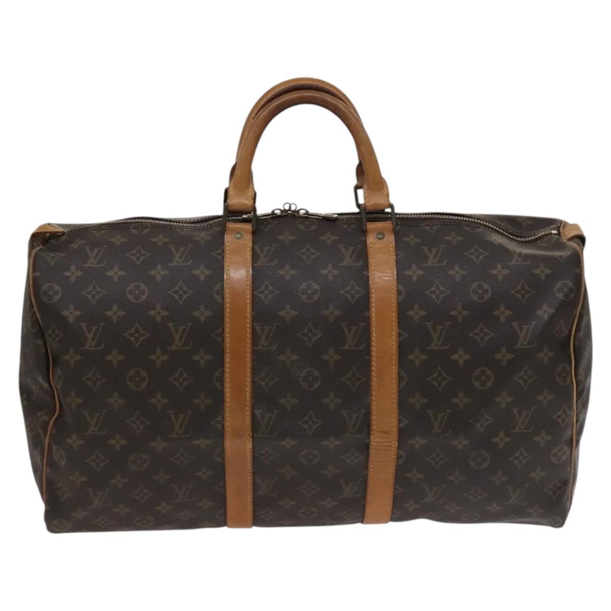 Louis Vuitton Keepall Bag Monogram Canvas, BROWN, CANVAS, Travel bag