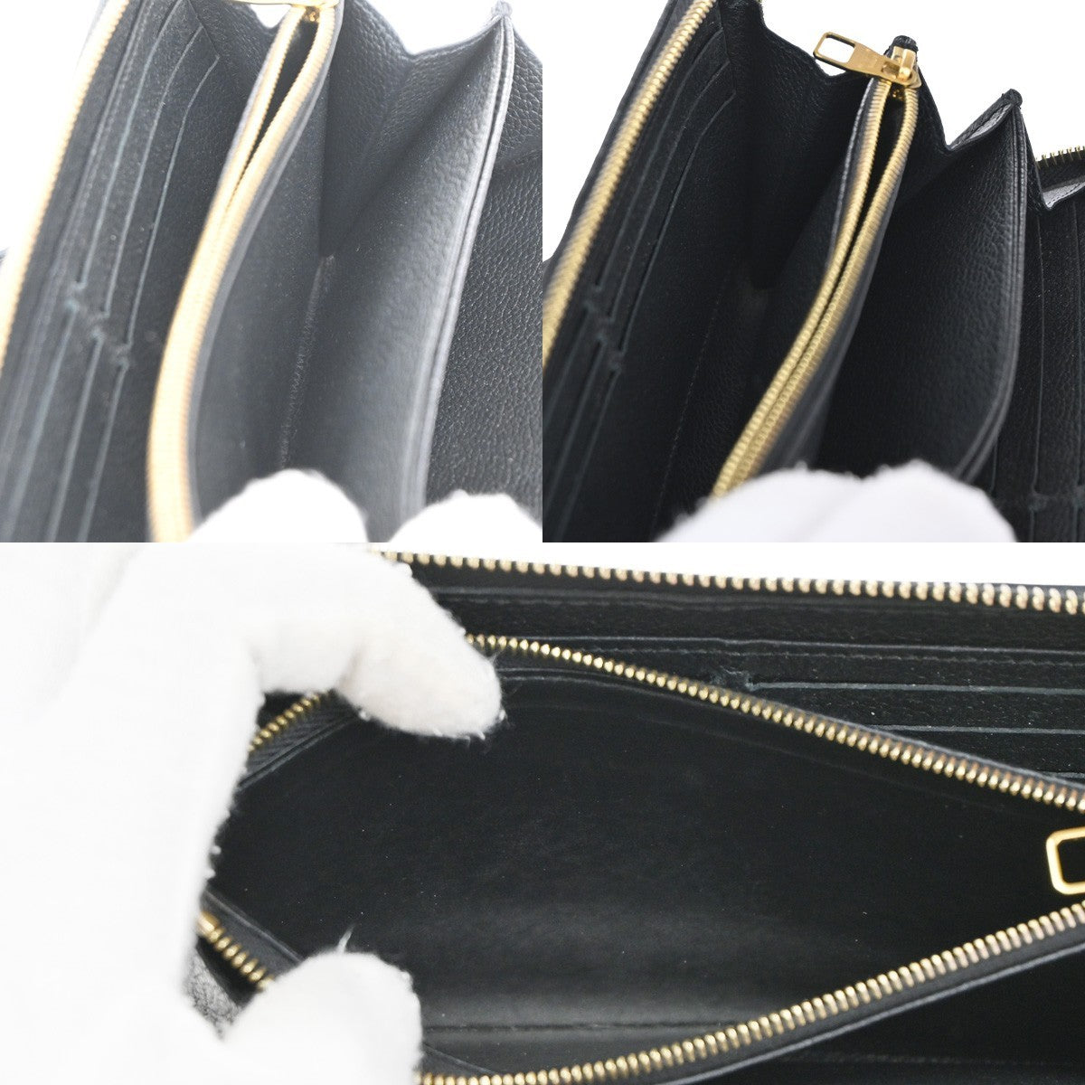 Louis Vuitton Zippy Wallet NM Leather Empreinte, BLACK, LEATHER, Wallets