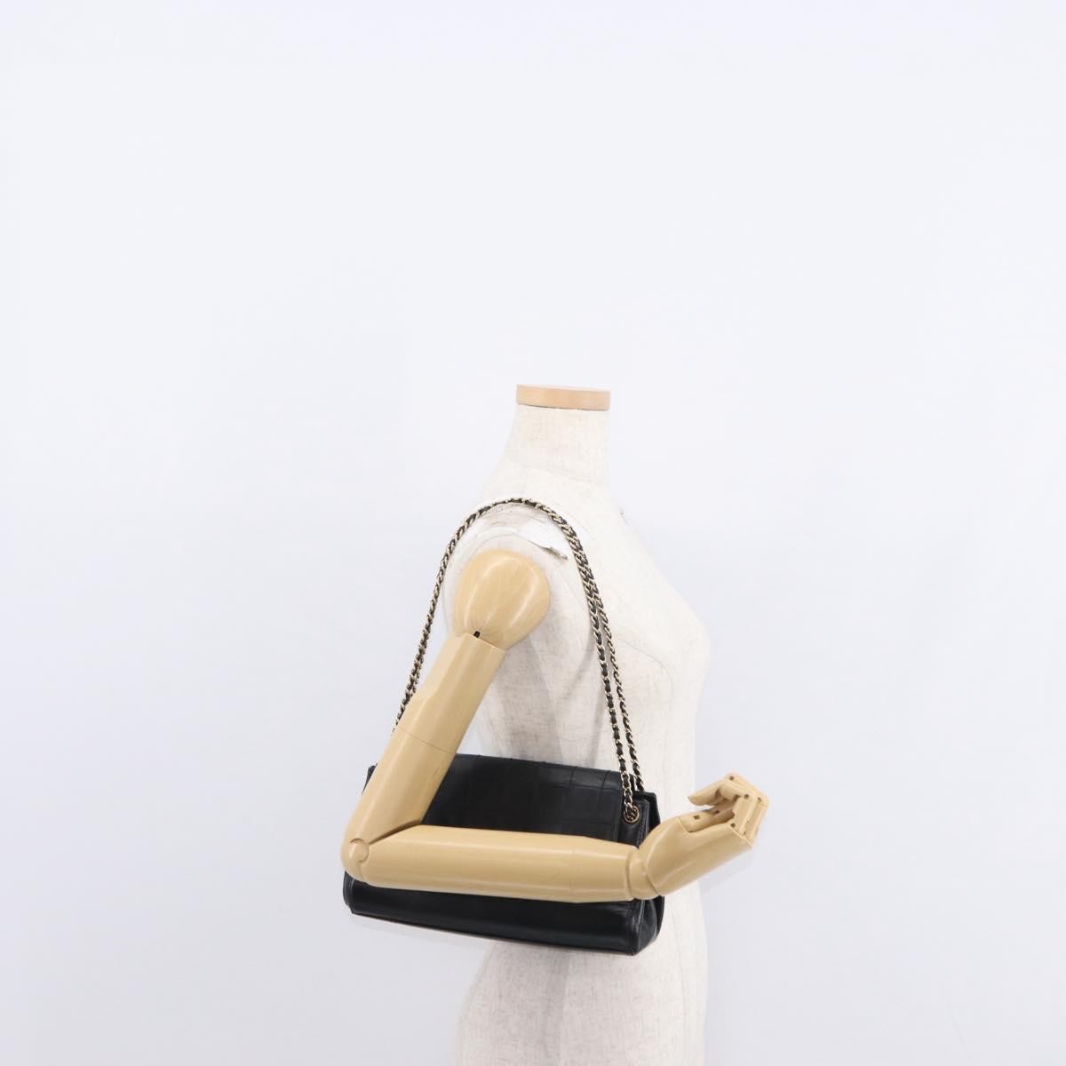 Chanel Chocolate Bar Accordion Reissue Flap Bag Quilted Lambskin, BLACK, LEATHER, Shoulder bag