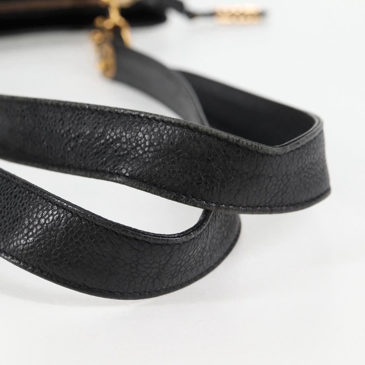 Chanel Vintage Front Pocket Camera Shoulder Bag Quilted Caviar, BLACK, LEATHER, Shoulder bag