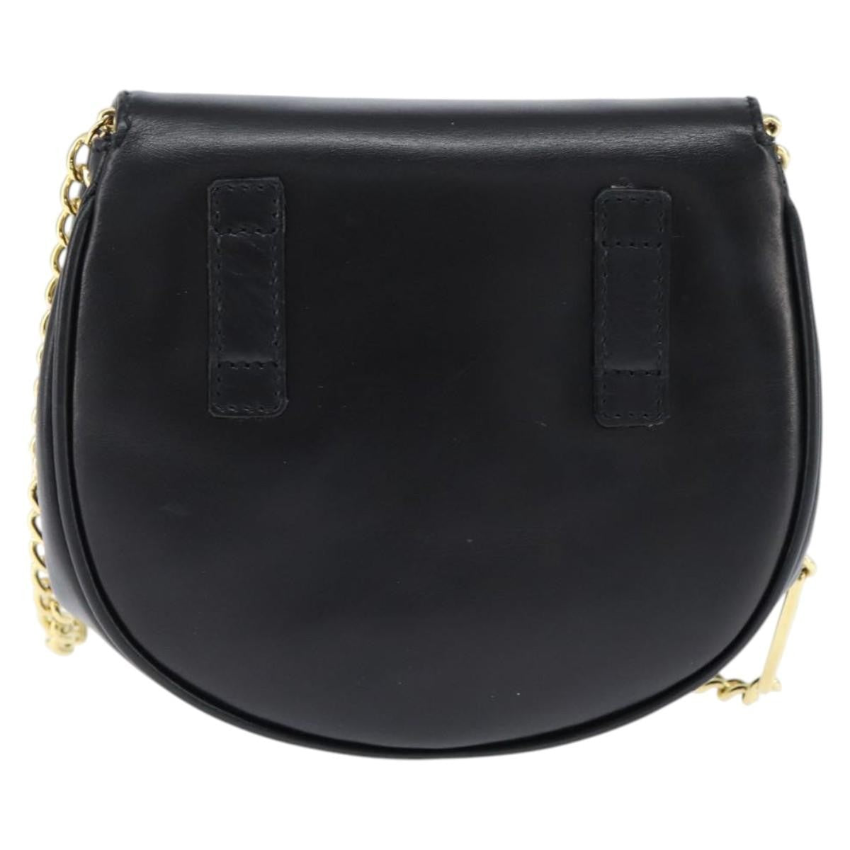 Salvatore Ferragamo Gancini Chain Shoulder bag Leather, BLACK, LEATHER, Shoulder bag