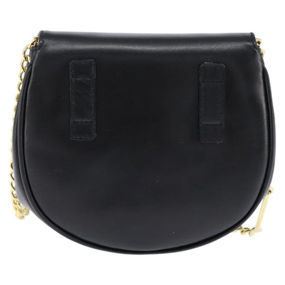 Salvatore Ferragamo Gancini Chain Shoulder bag Leather, BLACK, LEATHER, Shoulder bag