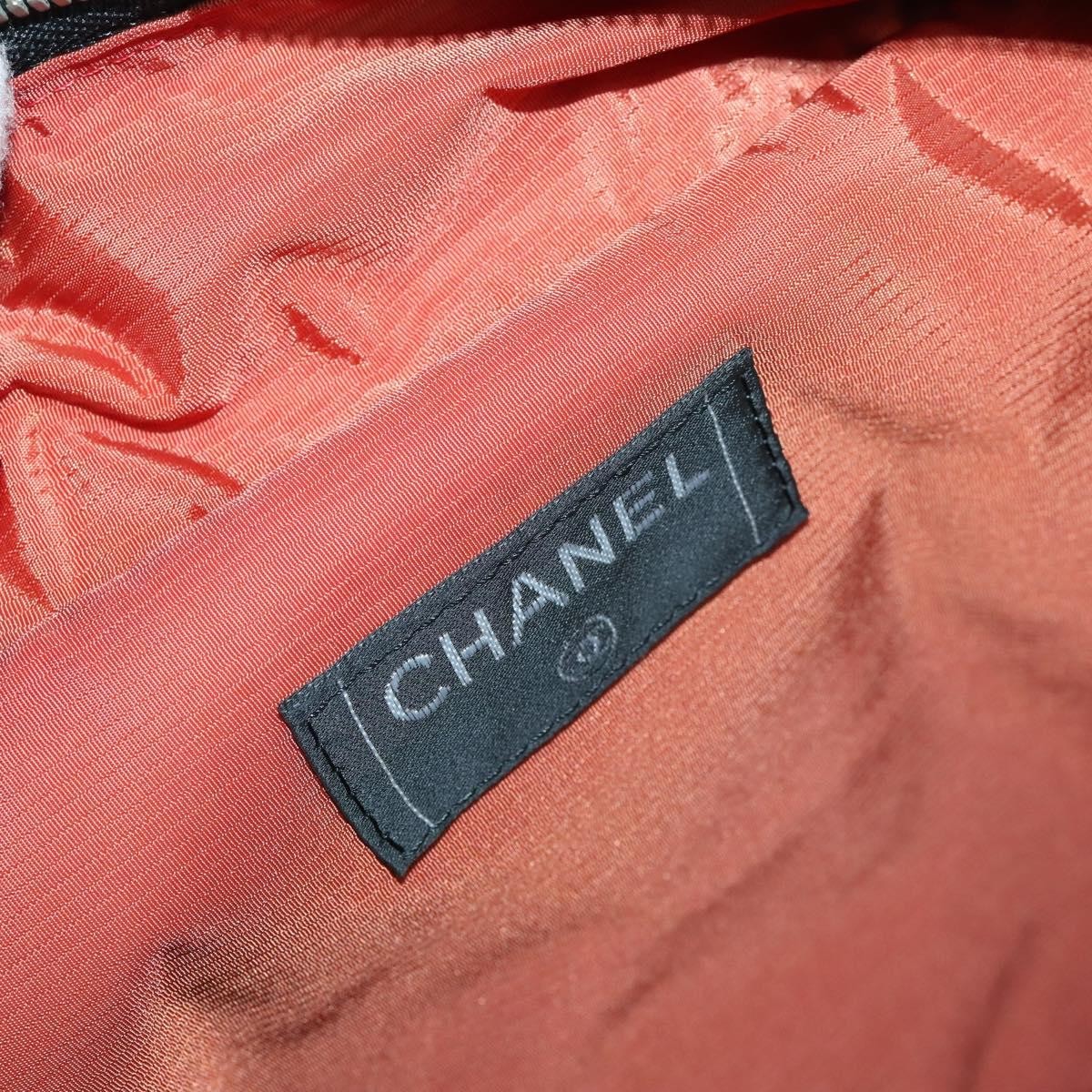 Chanel Travel Line Boston Bag Printed Nylon, BLACK, NYLON, Travel bag