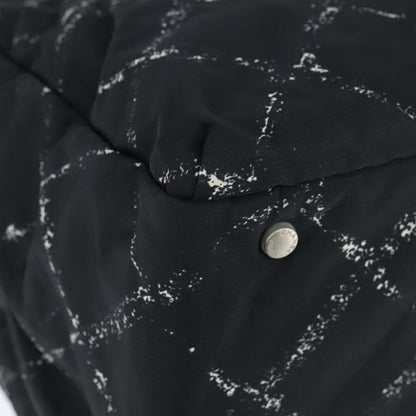 Chanel Travel Line Boston Bag Printed Nylon, BLACK, NYLON, Travel bag