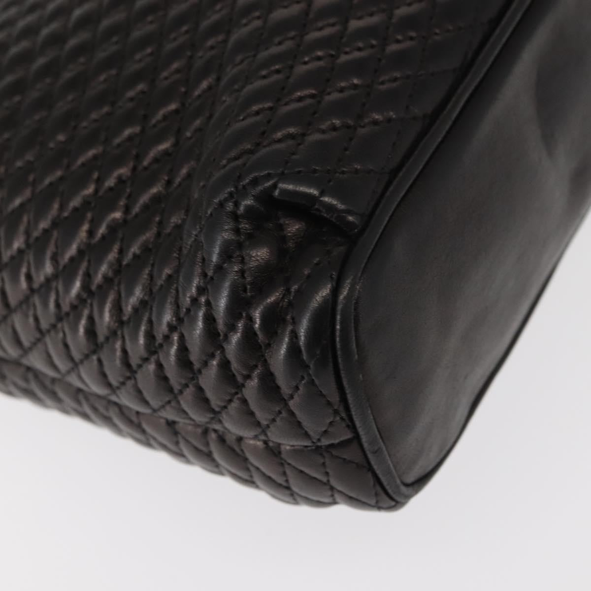 Bally Vintage Chain Shoulder Bag Quilted Leather, BLACK, LEATHER, Shoulder bag