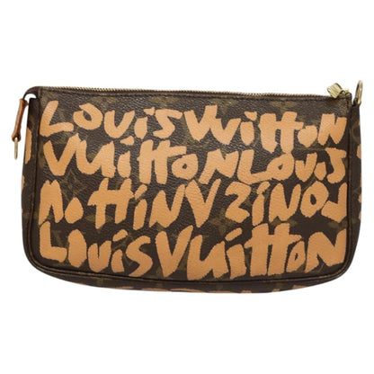 Louis Vuitton Pochette Accessoires Limited Edition Monogram Graffiti, ORANGE, CANVAS, Clutche & pouche