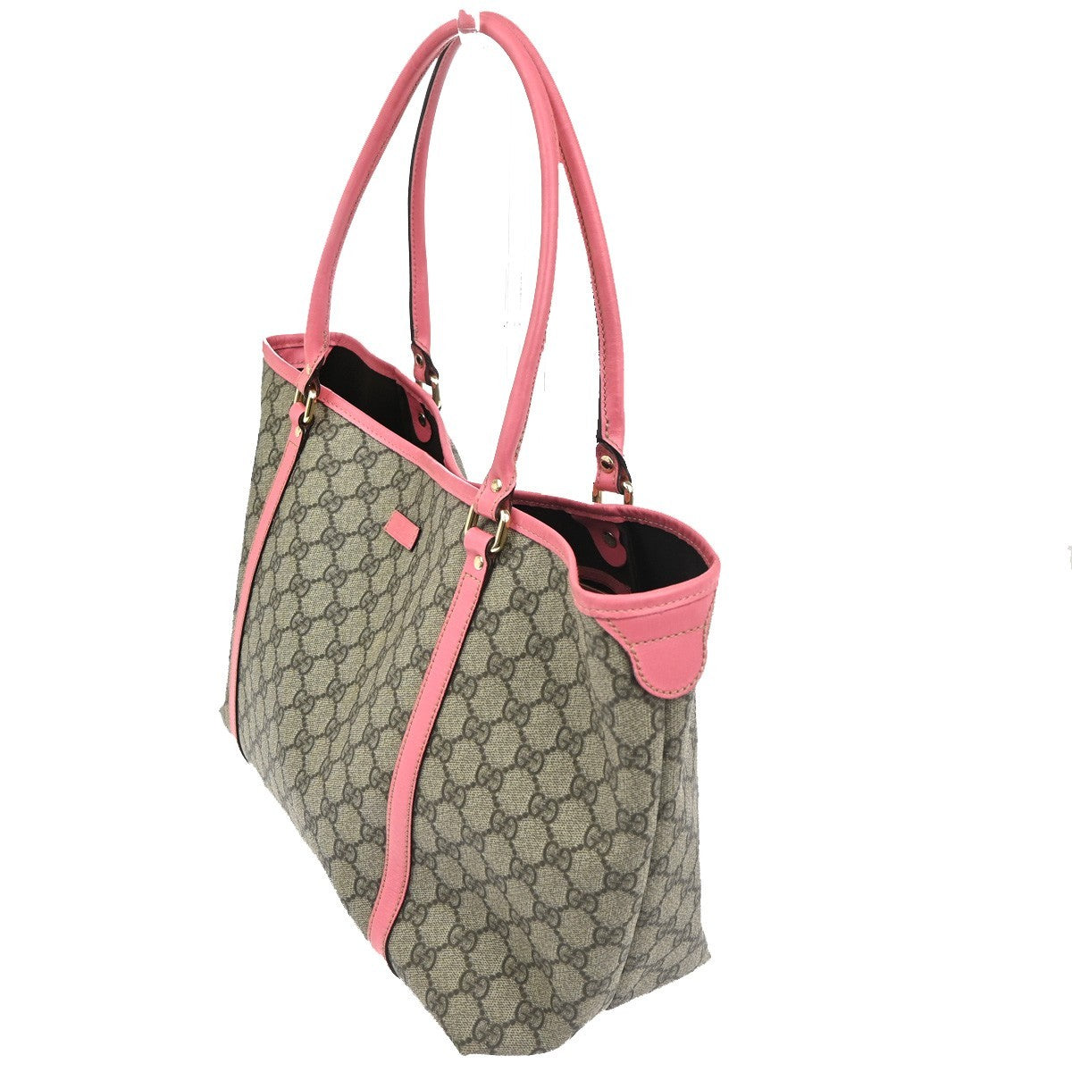 Gucci Joy Tote GG Coated Canvas with Leather, Brown, Leather, Tote Bag