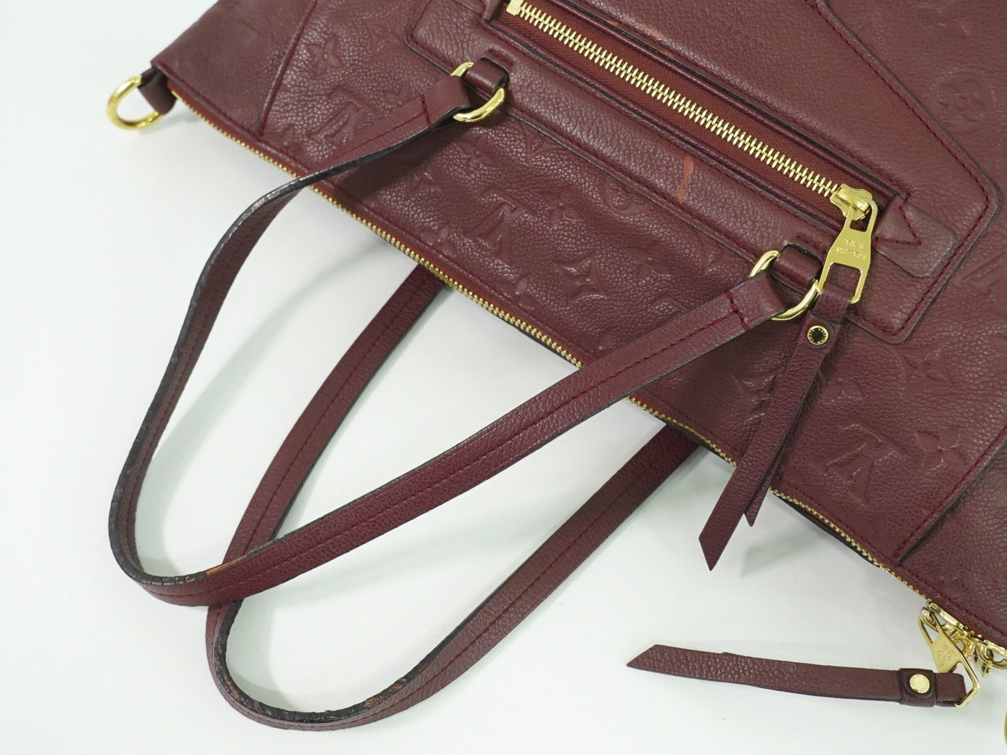 Louis Vuitton Lumineuse Handbag Monogram Empreinte Leather, BURGUNDY, LEATHER, Handbag