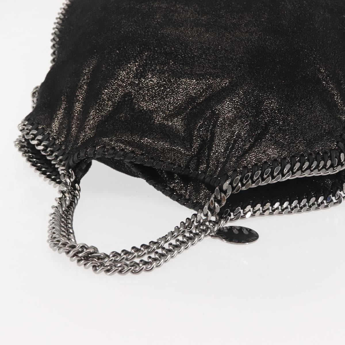 Stella McCartney Falabella Fold Over Bag Faux Suede, BLACK, SYNTHETIC, Crossbody bag