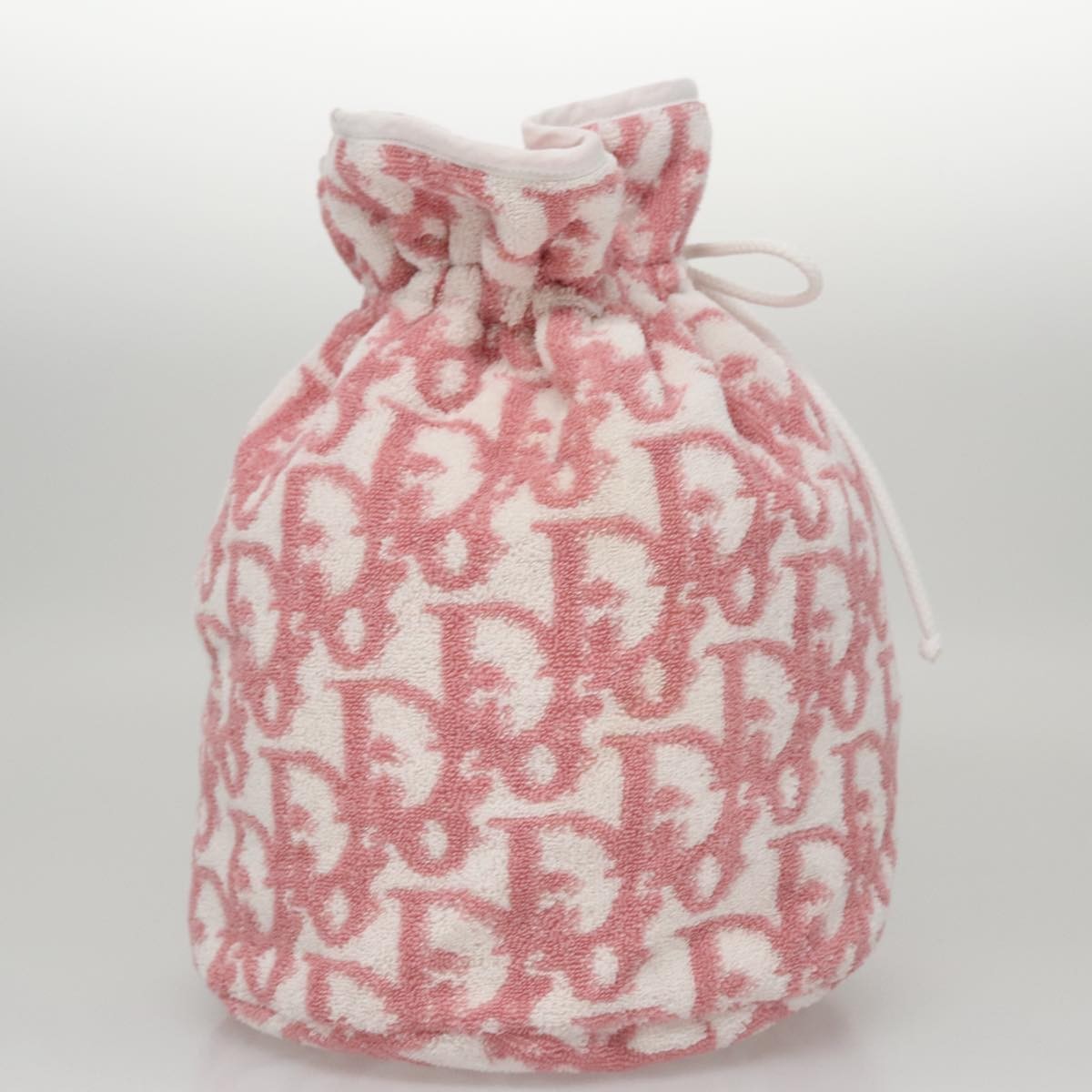 Christian Dior Vintage Trotter Pouch Pile, PINK, COTTON, Clutche & pouche